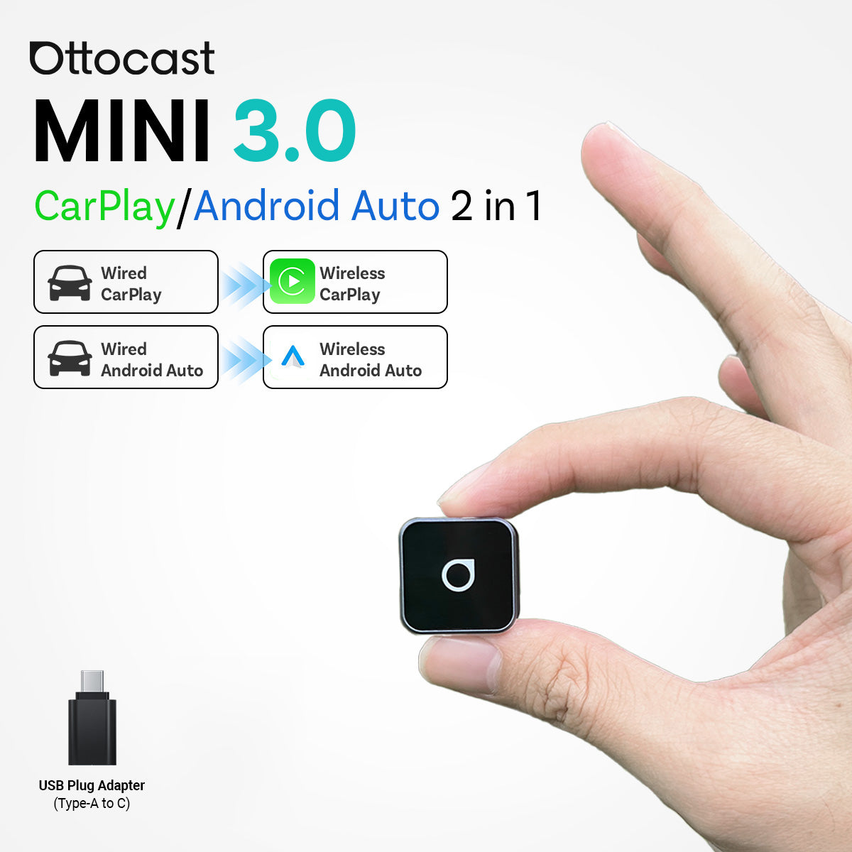 Ottocast Mini Cube 3.0 – Upgrade auf kabelloses CarPlay & Android Auto
