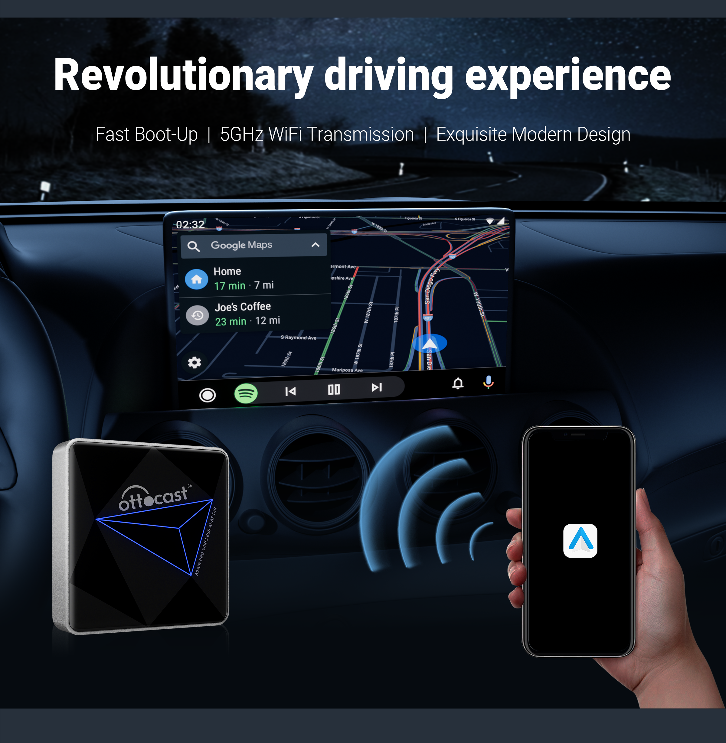 OTTOCAST ™ A2 Pro Adaptateur Android Auto
