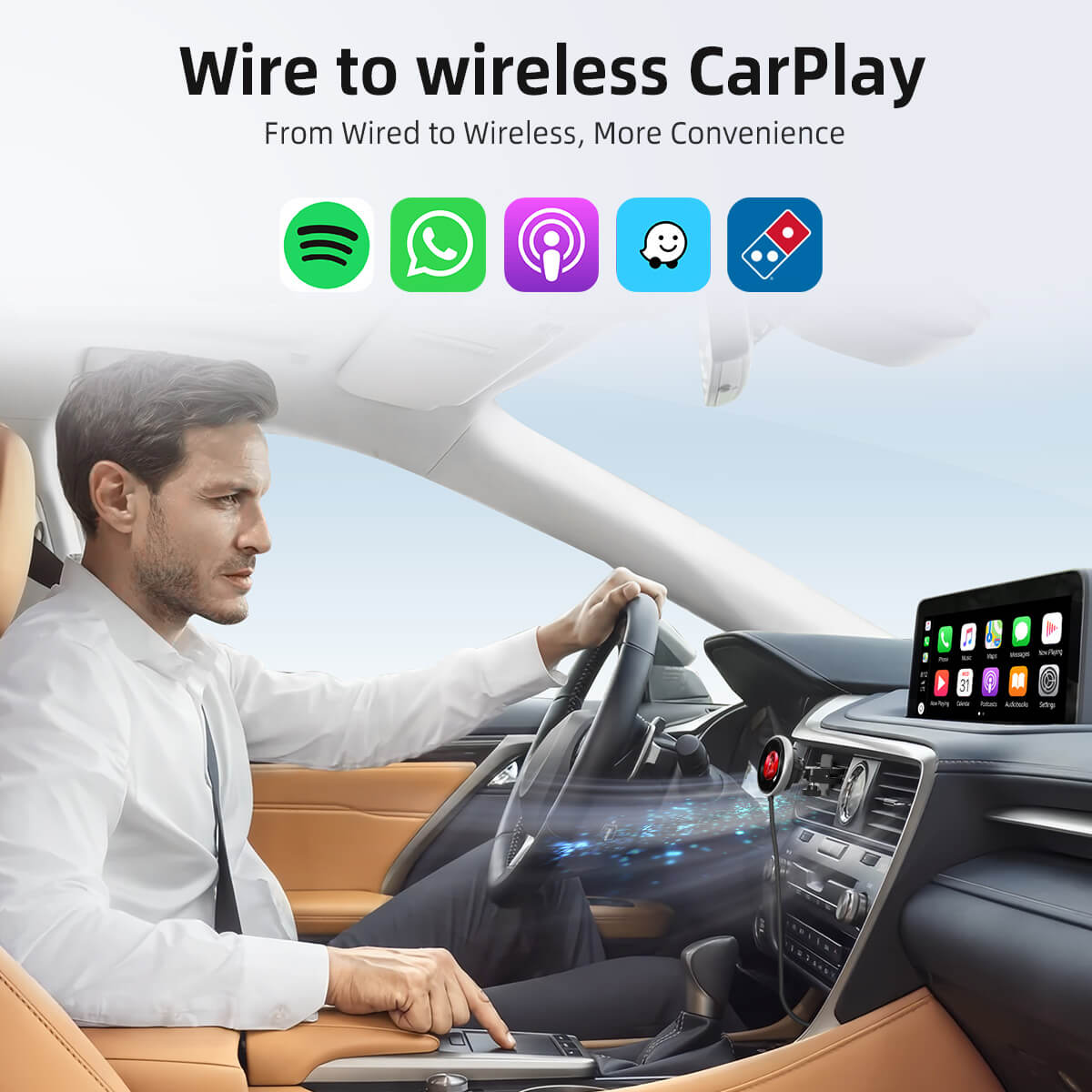 CarPlay Clip - Smart digital fotoram + trådlös CarPlay