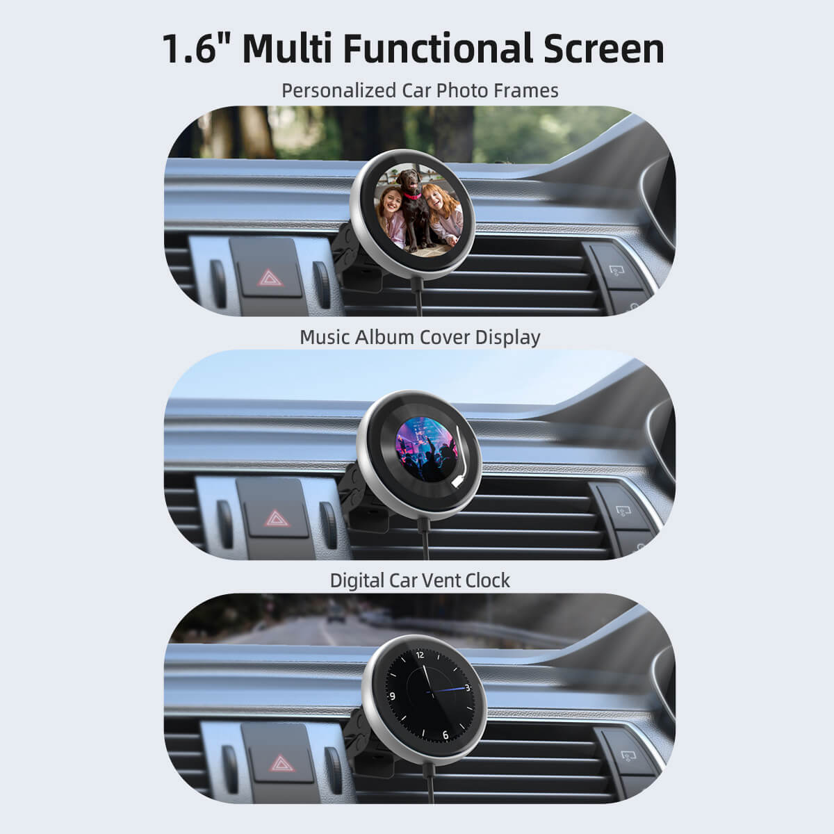 CarPlay Clip - Smart digital fotoram + trådlös CarPlay