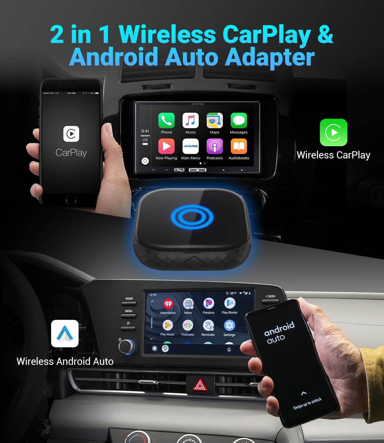 ⌛ 43% Off All Week Long! OTTOMOTION ™ CarPlay+Android Auto Link 2 IN 1