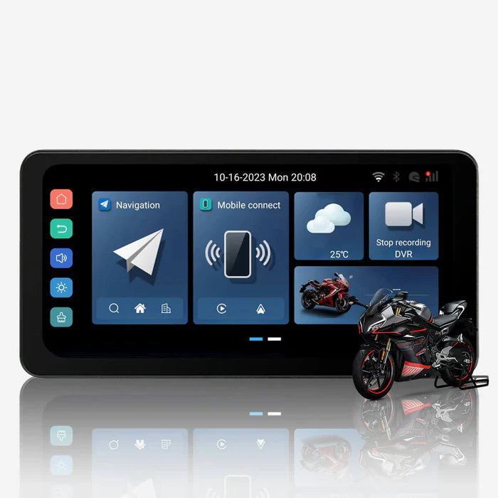 OTTOCAST ™ C5 Ultra Motorcycle Android 12 GPS Display Screen With DVR Camera