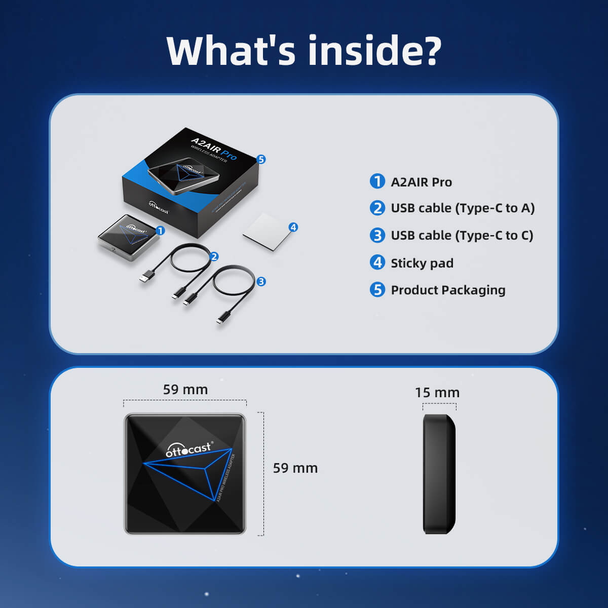 OTTOCAST ™ A2 Pro Adaptateur Android Auto