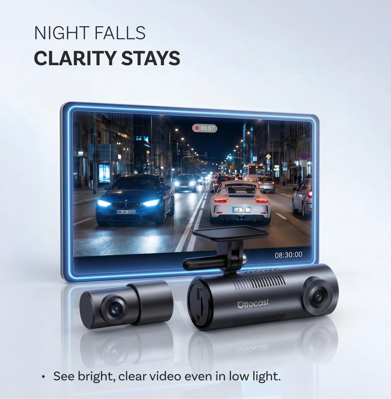 OttoSafe Cam 2-in-1 Dual Dash Cam & Wireless CarPlay Adapter