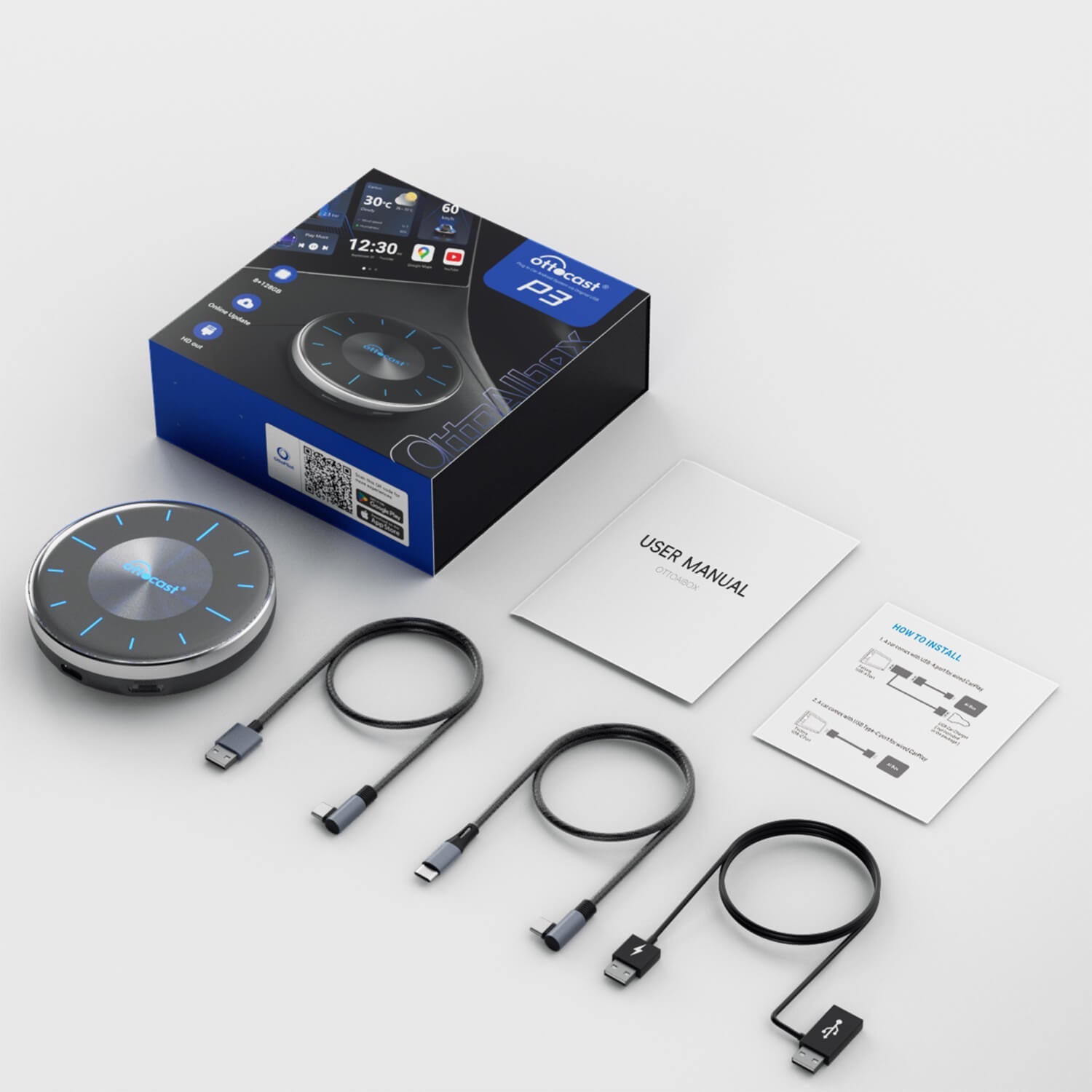 OttoAibox ™ Boîte AI CarPlay P3