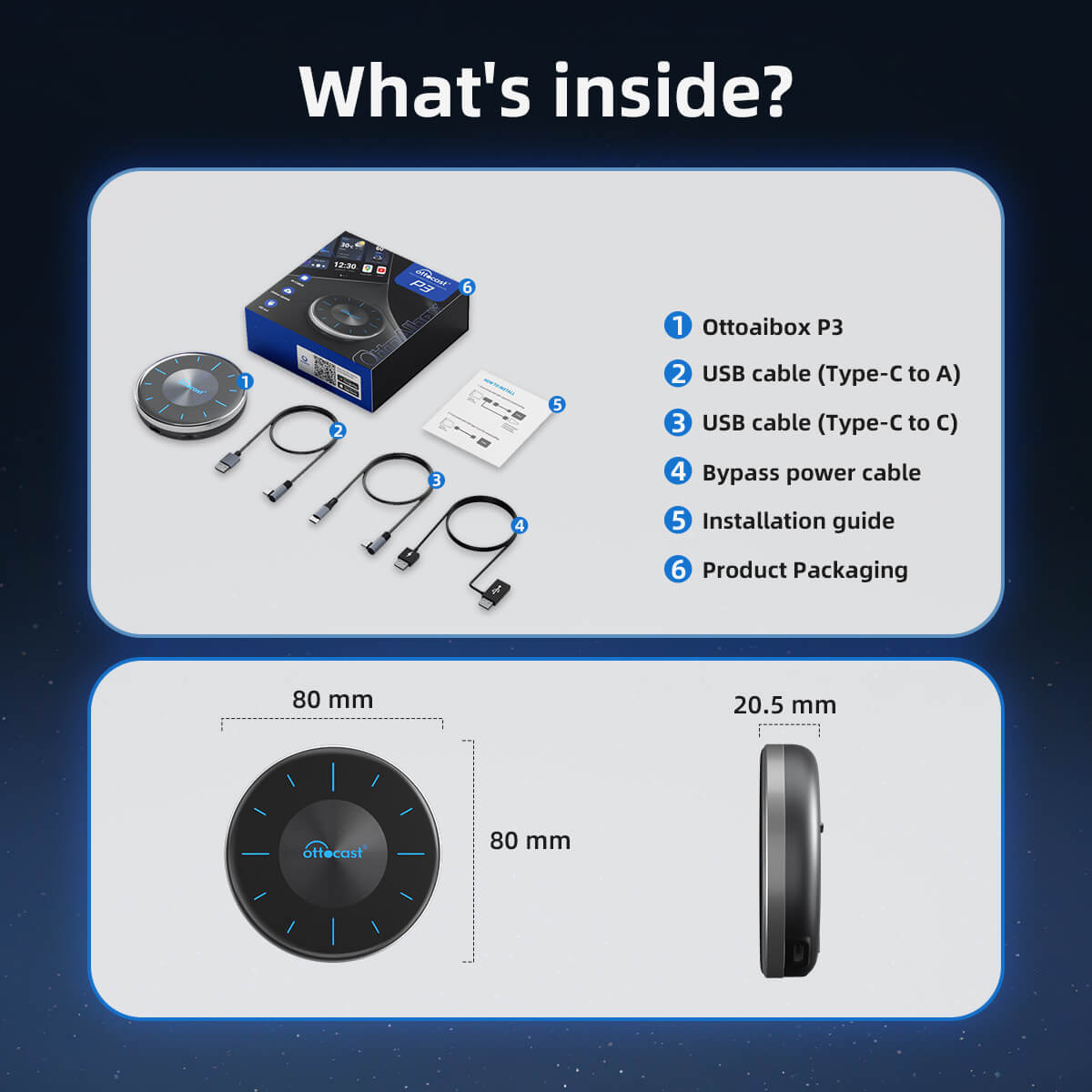 OttoAibox ™ Boîte AI CarPlay P3