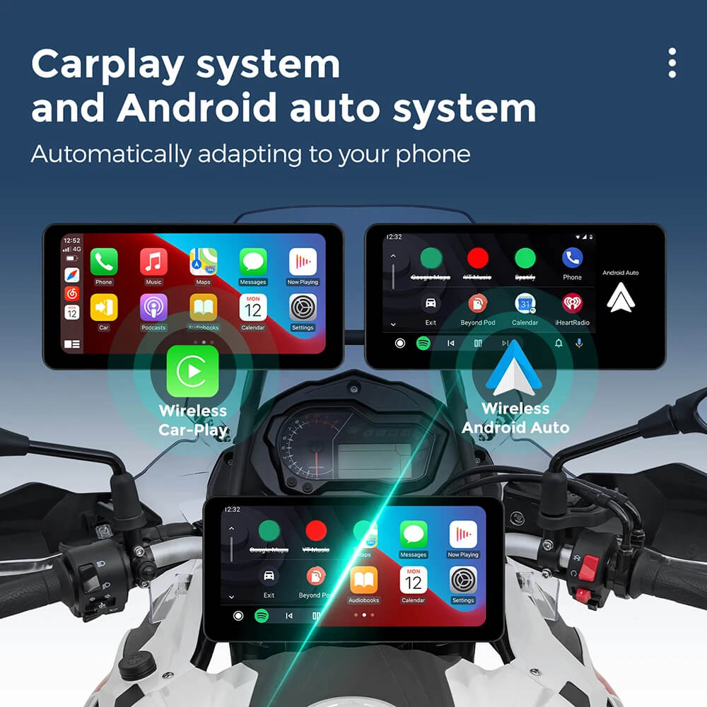 OTTOCAST ™ C5 Ultra Motorcycle Android 12 GPS Display Screen With DVR Camera
