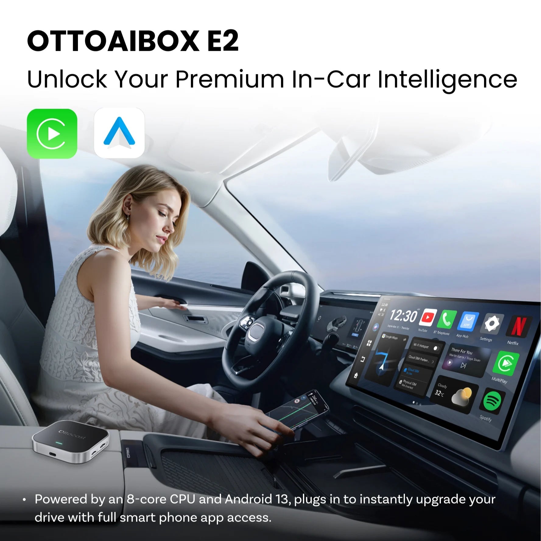 OTTOCAST E2 – 🚗 2026 Upgrade Turn Your Car Into a Smart Android System Dashboard