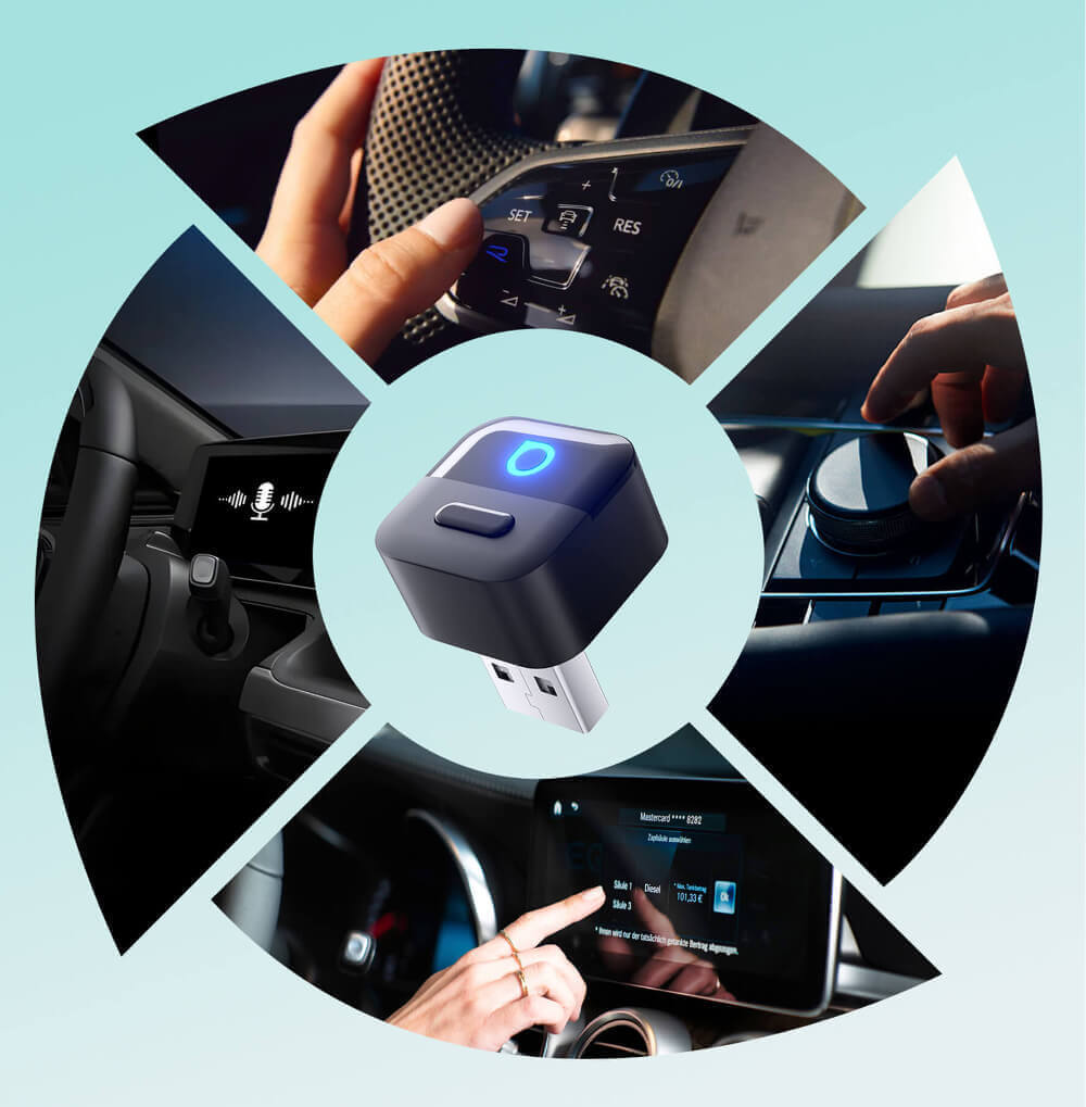 Ottocast Mini Pico bezprzewodowy adapter CarPlay/Android Auto do samochodu