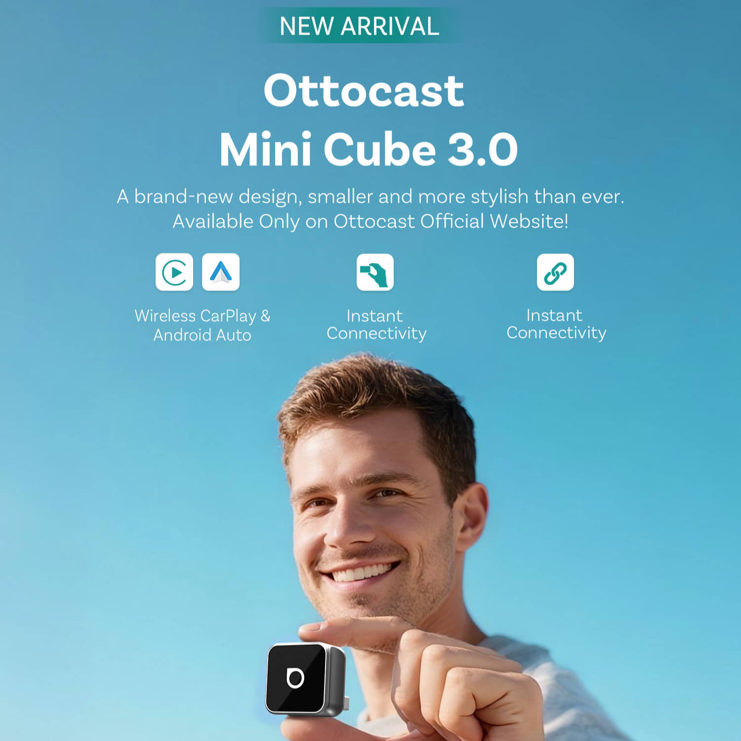 💥 2026’s Most Advanced- Ottocast Mini Cube 3.0 ™ Wireless CarPlay Android Auto Dongle