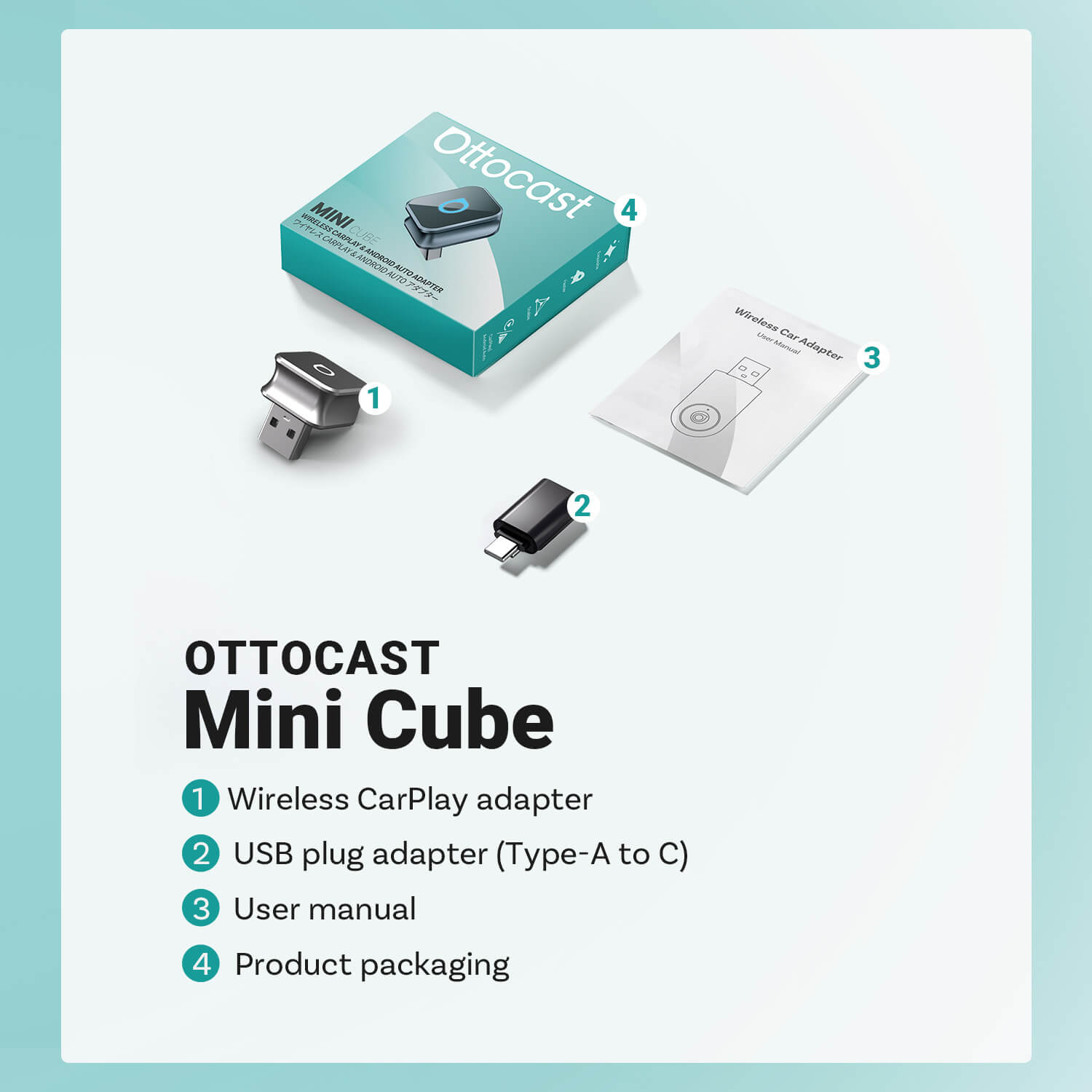 💥 2026’s Most Advanced- Ottocast Mini Cube 3.0 ™ Wireless CarPlay Android Auto Dongle