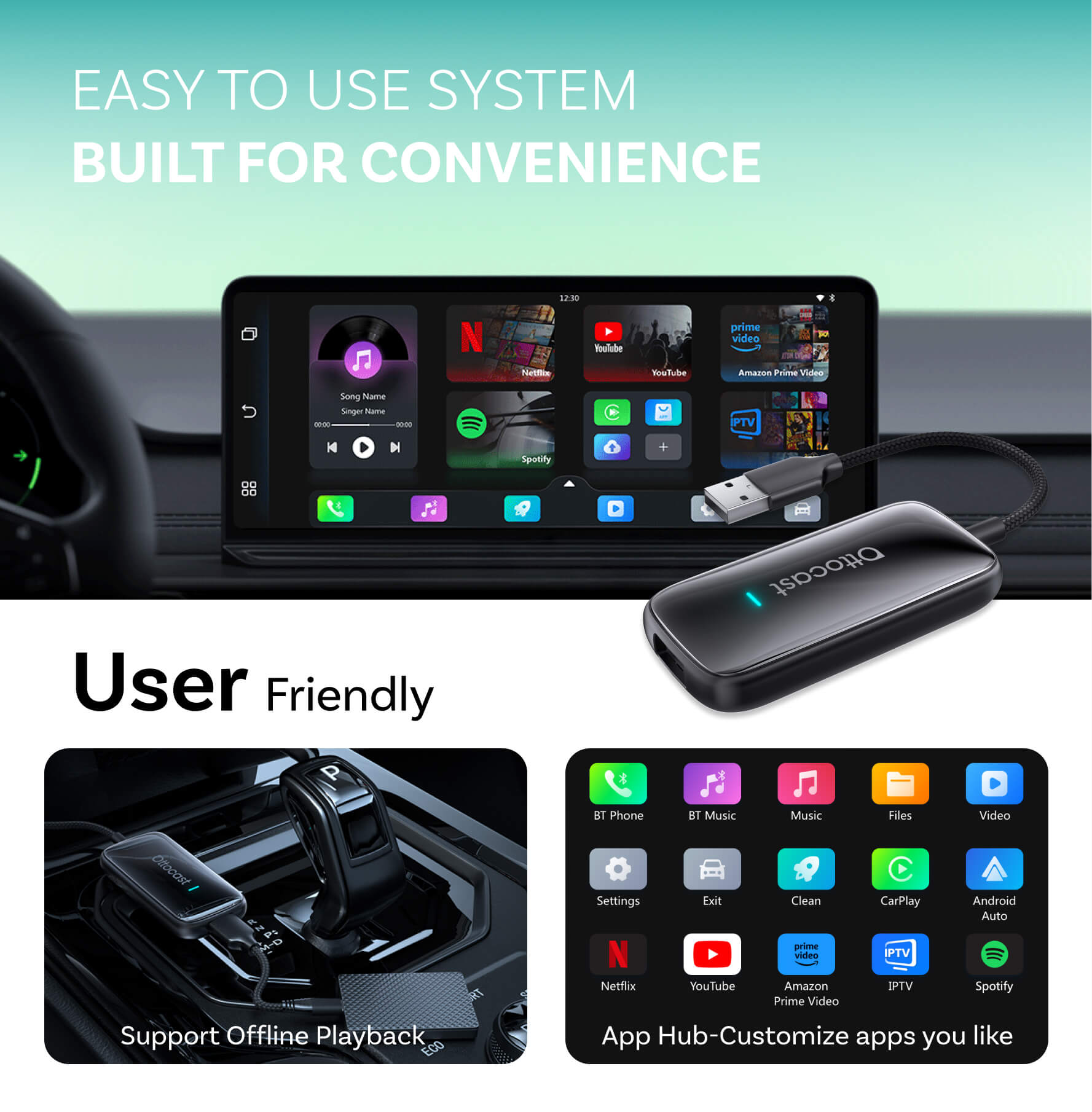 Play2Video Ultra Wireless CarPlay Android Auto Adapter