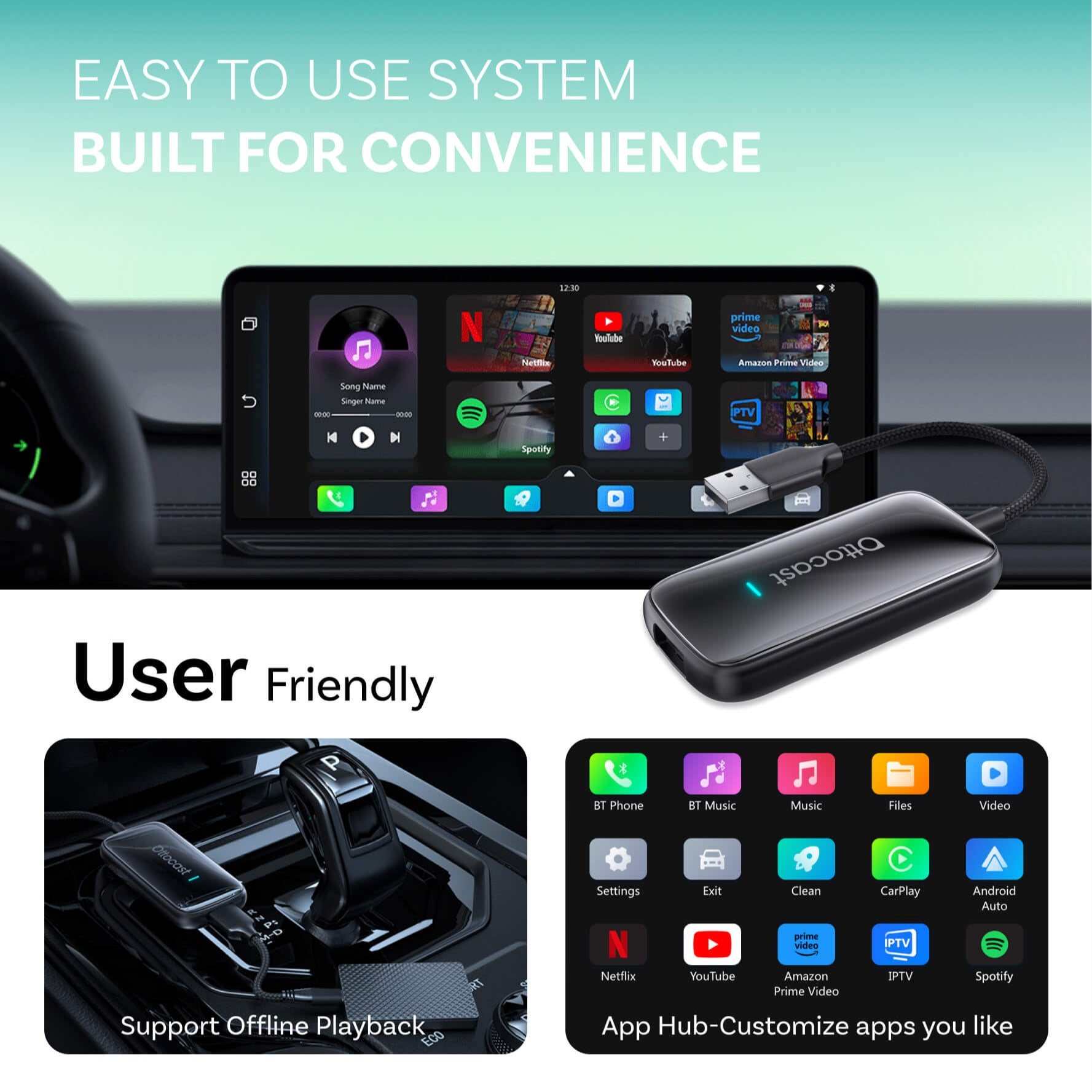 Adaptateur Ultra Sans Fil Play2Video CarPlay Android Auto