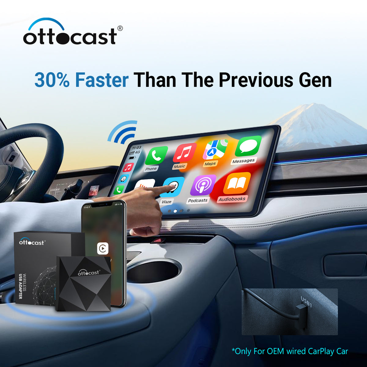 新品未開封】Ottocast U2-LITE ワイヤレス CarPlay 無印 - カーナビ