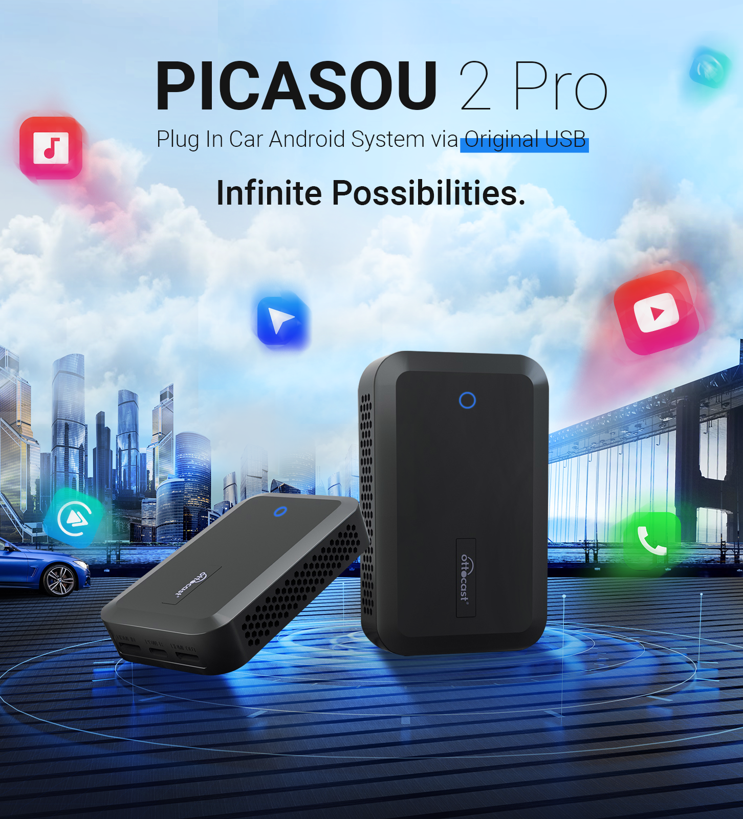 Caja AI OTTOCAST ™ PICASOU 2 Pro CarPlay