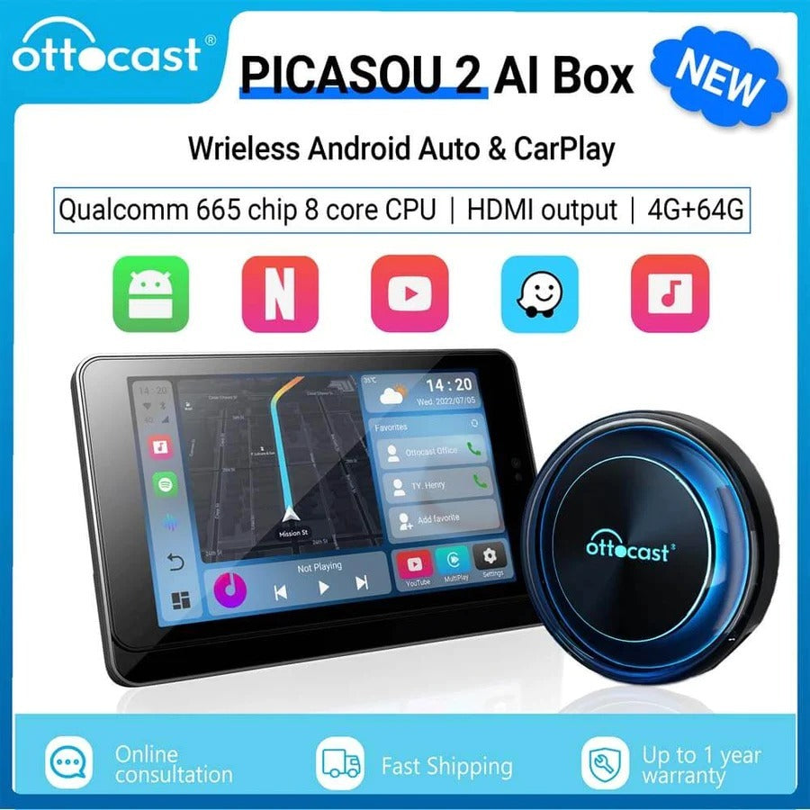 OTTO CAST™PICASUED 2 CarPlay AI Box