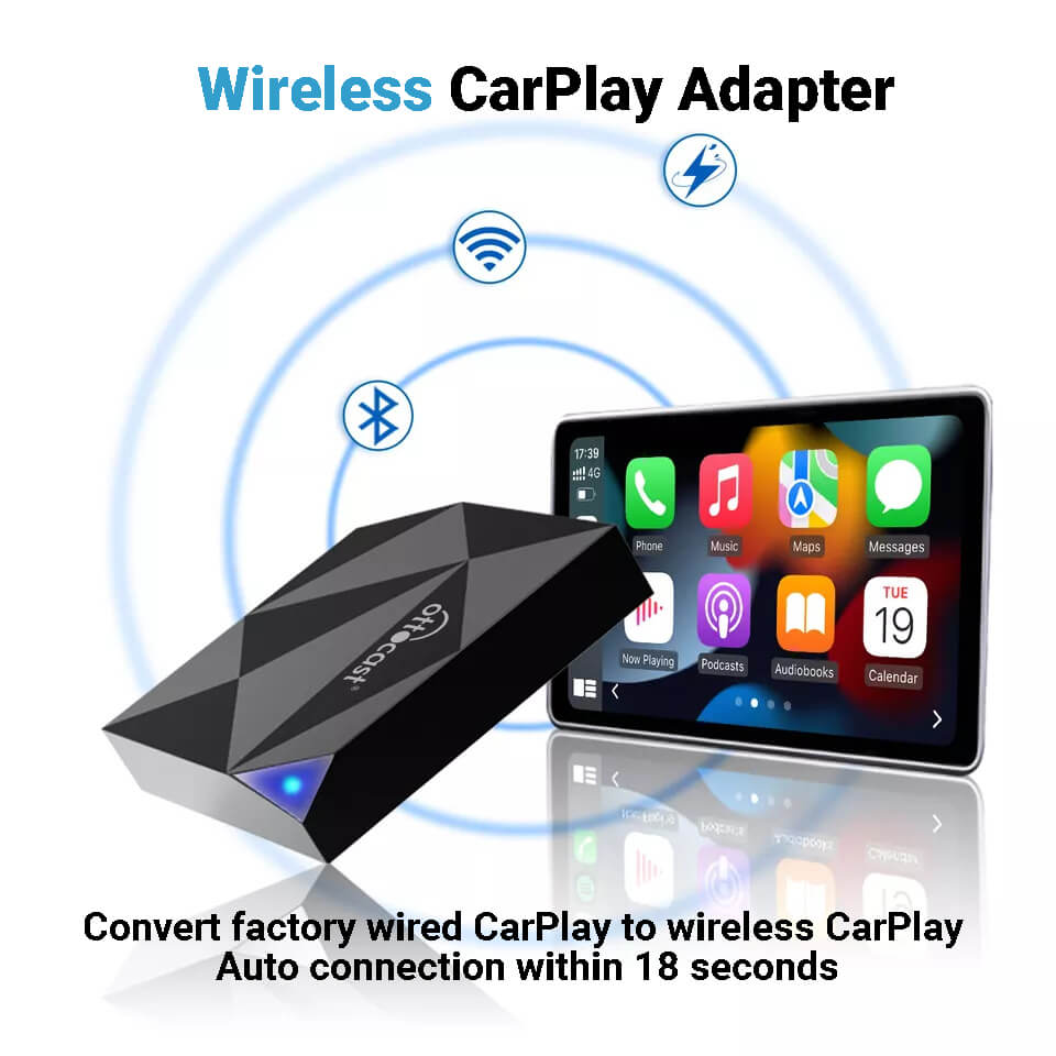 OTTOCAST U2-AIR Wireless CarPlay Adapter 2023 - Apple CarPlay Wireless  Adapter Convert Wired to Wireless Plug & Play Dongle 5Ghz WiFi Auto Connect
