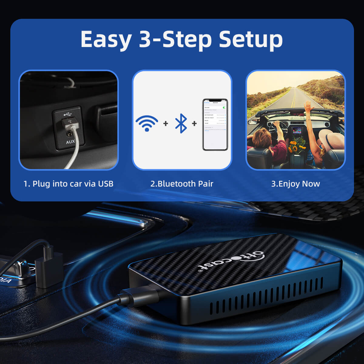 Play2Video Pro Kabelloser CarPlay/Android Auto All-in-One-Adapter