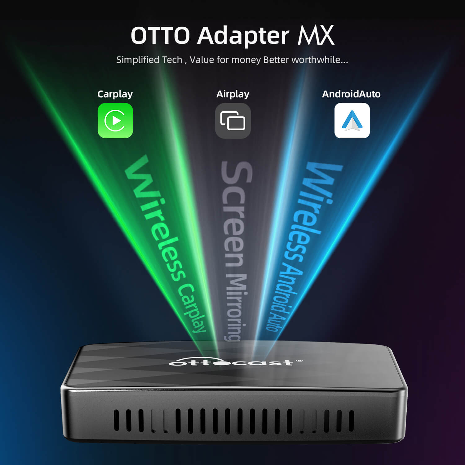 Ottoadapter MX CarPlay inalámbrico/Android Auto.