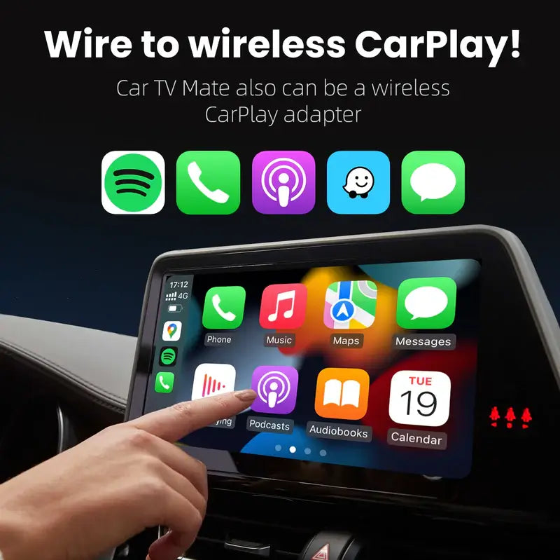 Car TV Mate - Adaptador HDMI multimídia e CarPlay sem fio