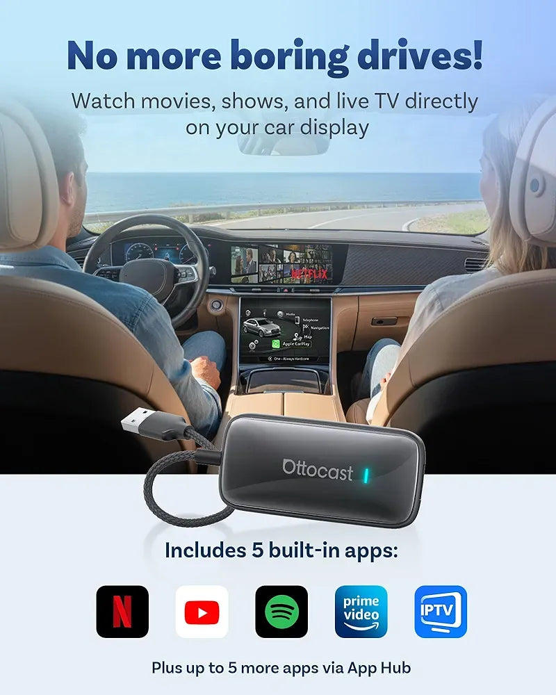 💥 2026’s Most Advanced- Play2Video Ultra – Wireless CarPlay Adapter + Netflix & YouTube