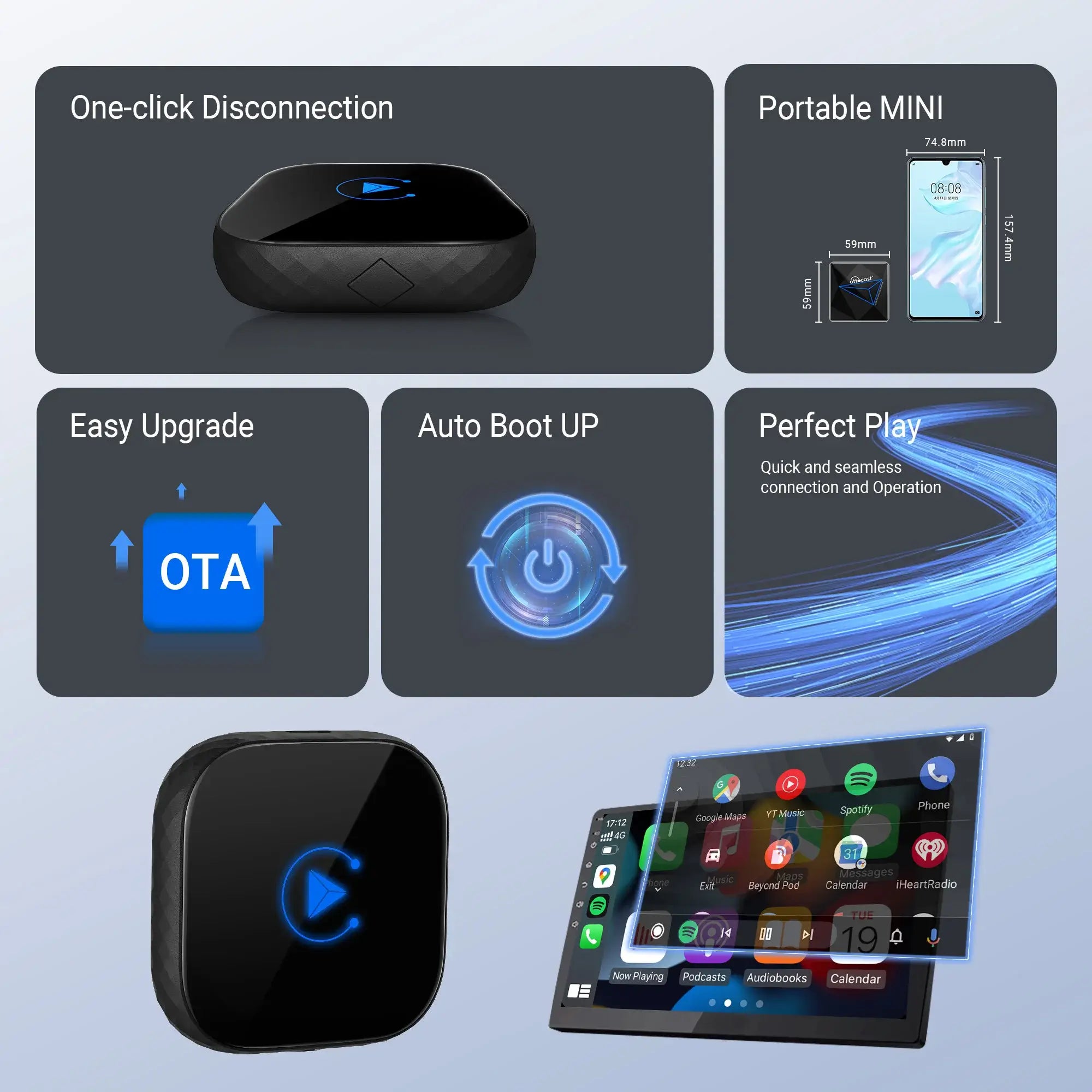 OTTOMOTION ™ CarPlay+Android Auto Link 2 IN 1
