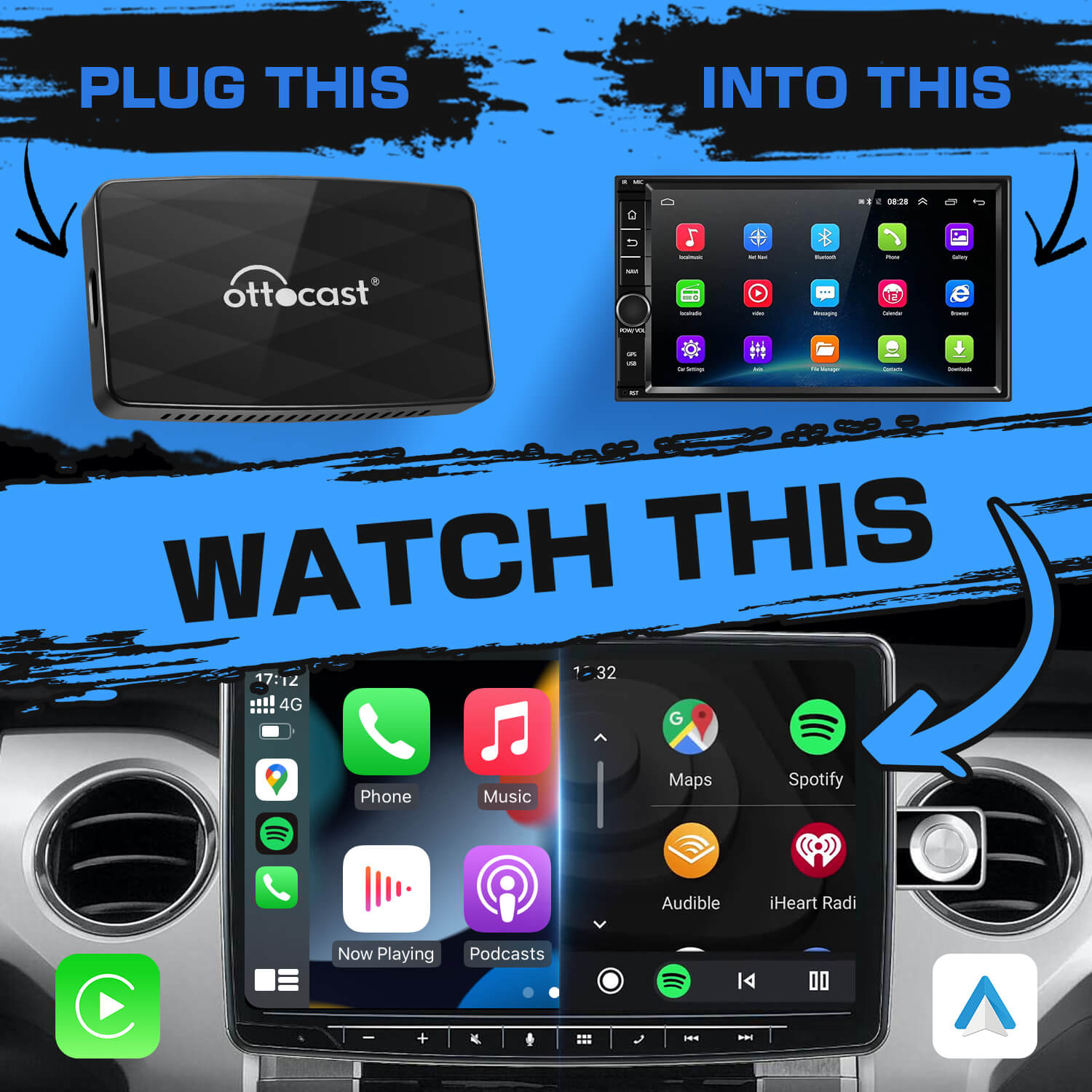 Otto adapter MX Wireless CarPlay / Android Auto Auto.