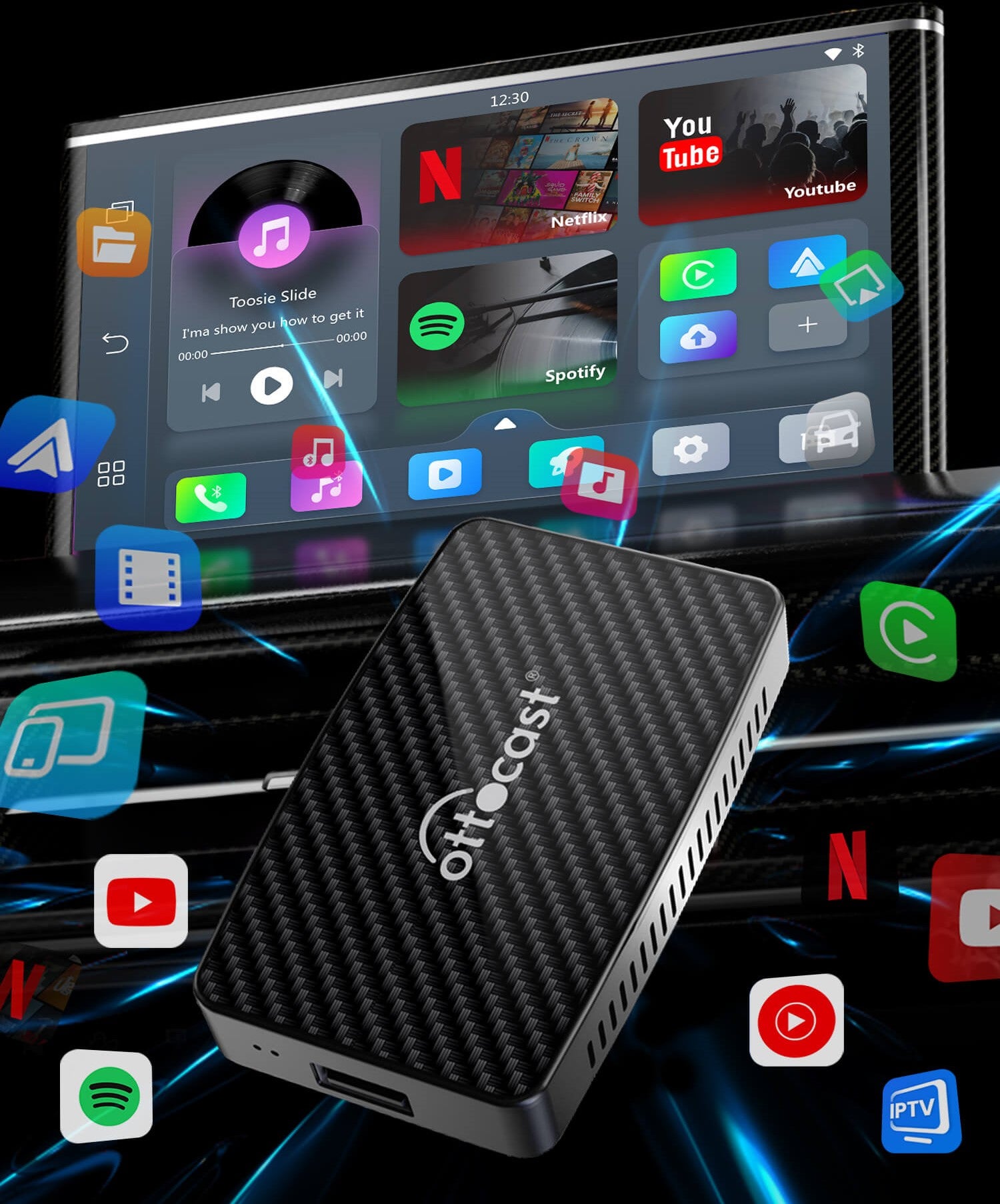 Play2Video Wireless CarPlay/ Android Auto All-in-one Adapter