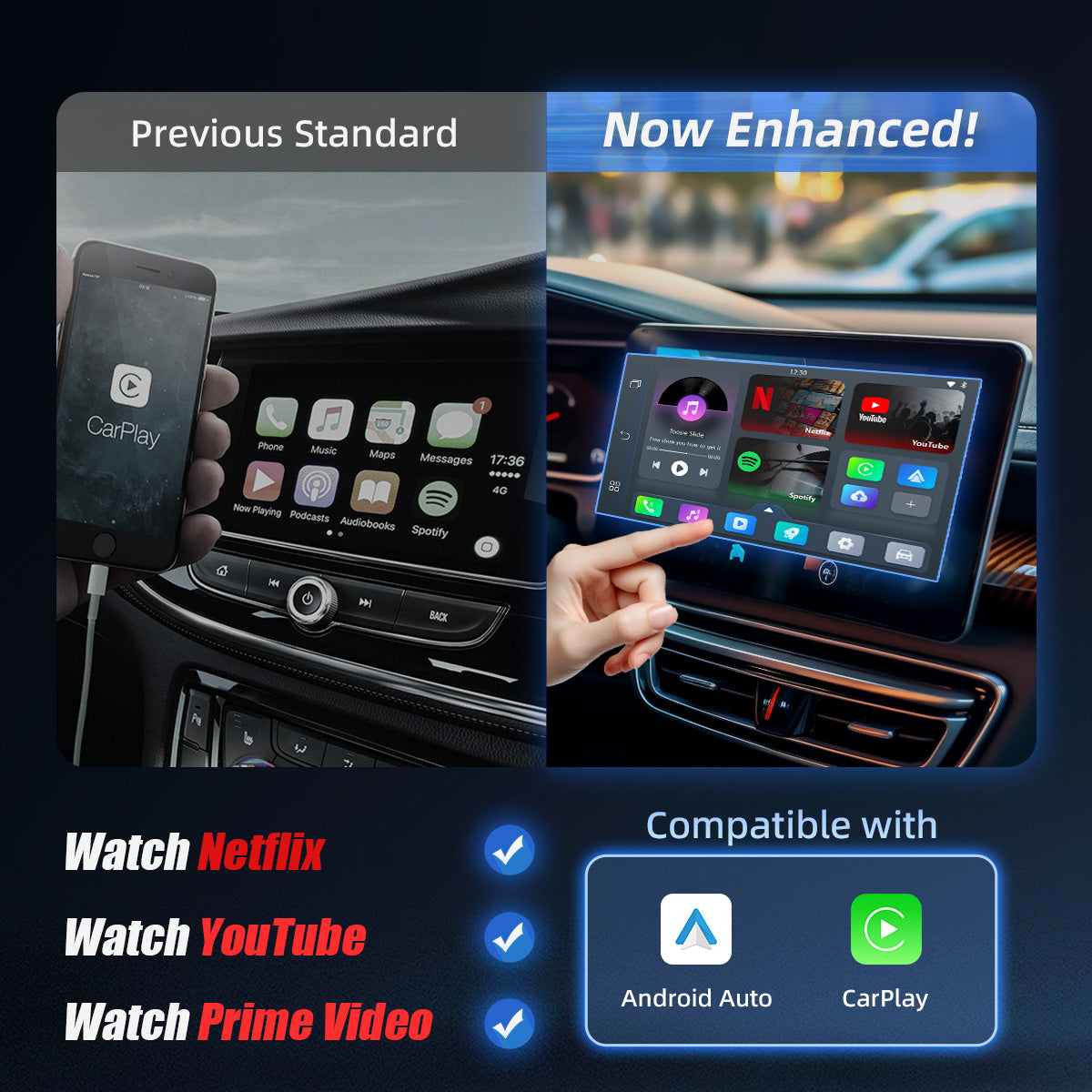 Play2Video Pro Wireless CarPlay/ Android Auto All-in-one Adapter