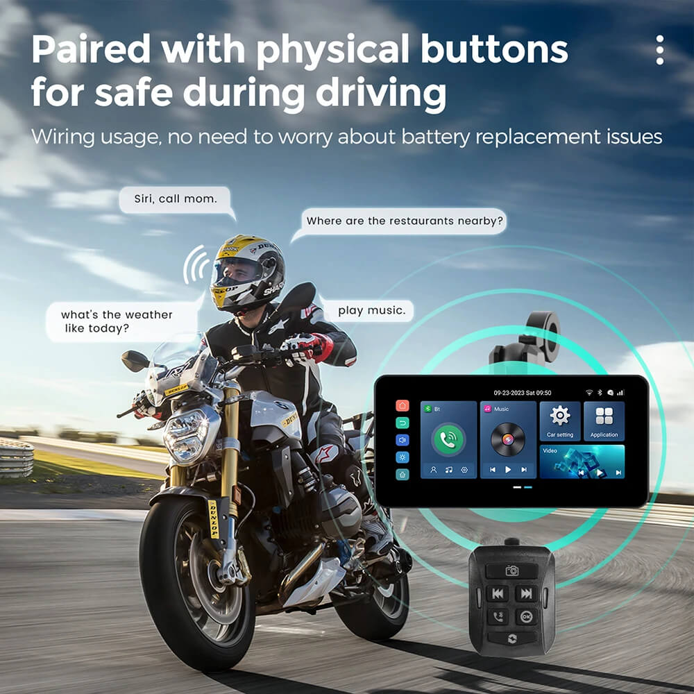 Écran d'affichage GPS Android 12 pour moto OTTOCAST ™ C5 Ultra avec caméra DVR