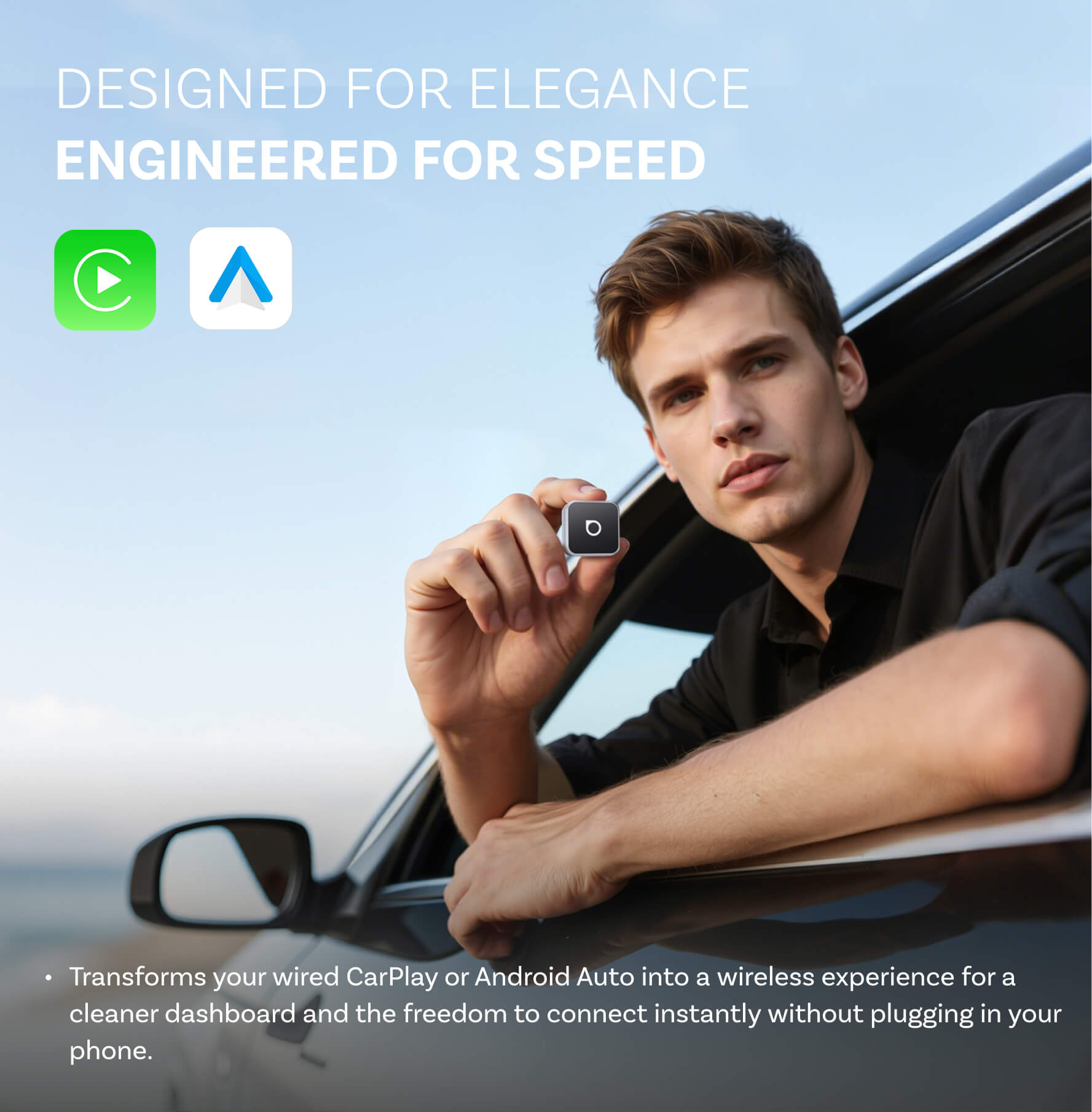 Adaptador inalámbrico Ottocast Mini Cube 3.0 para CarPlay/Android Auto