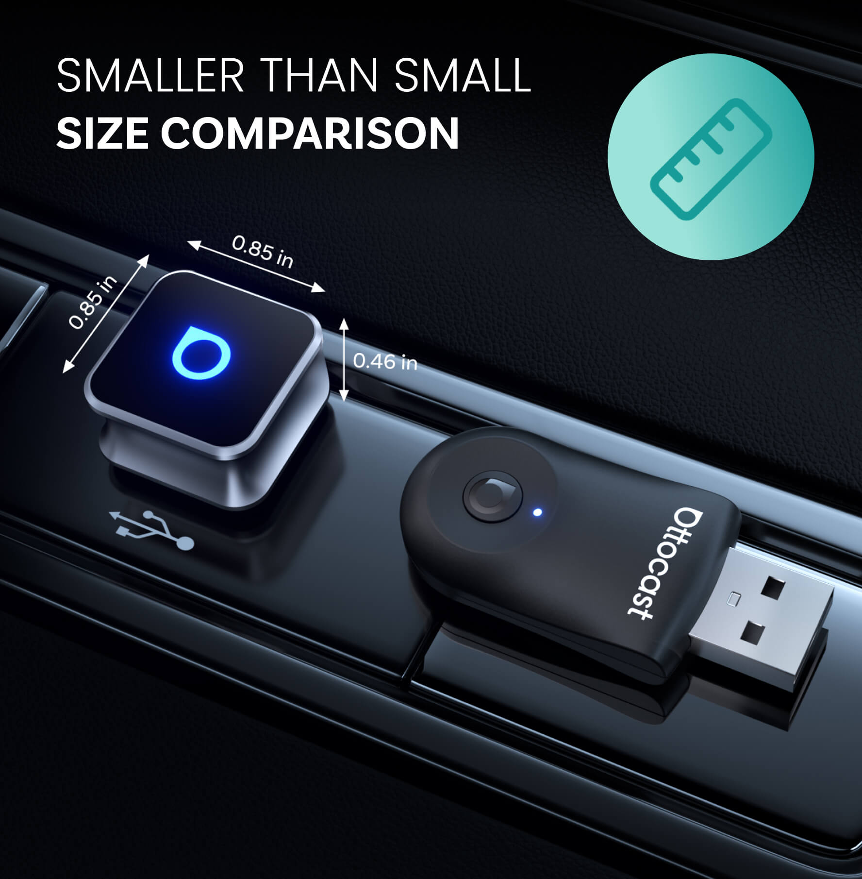 Adaptador inalámbrico Ottocast Mini Cube 3.0 para CarPlay/Android Auto