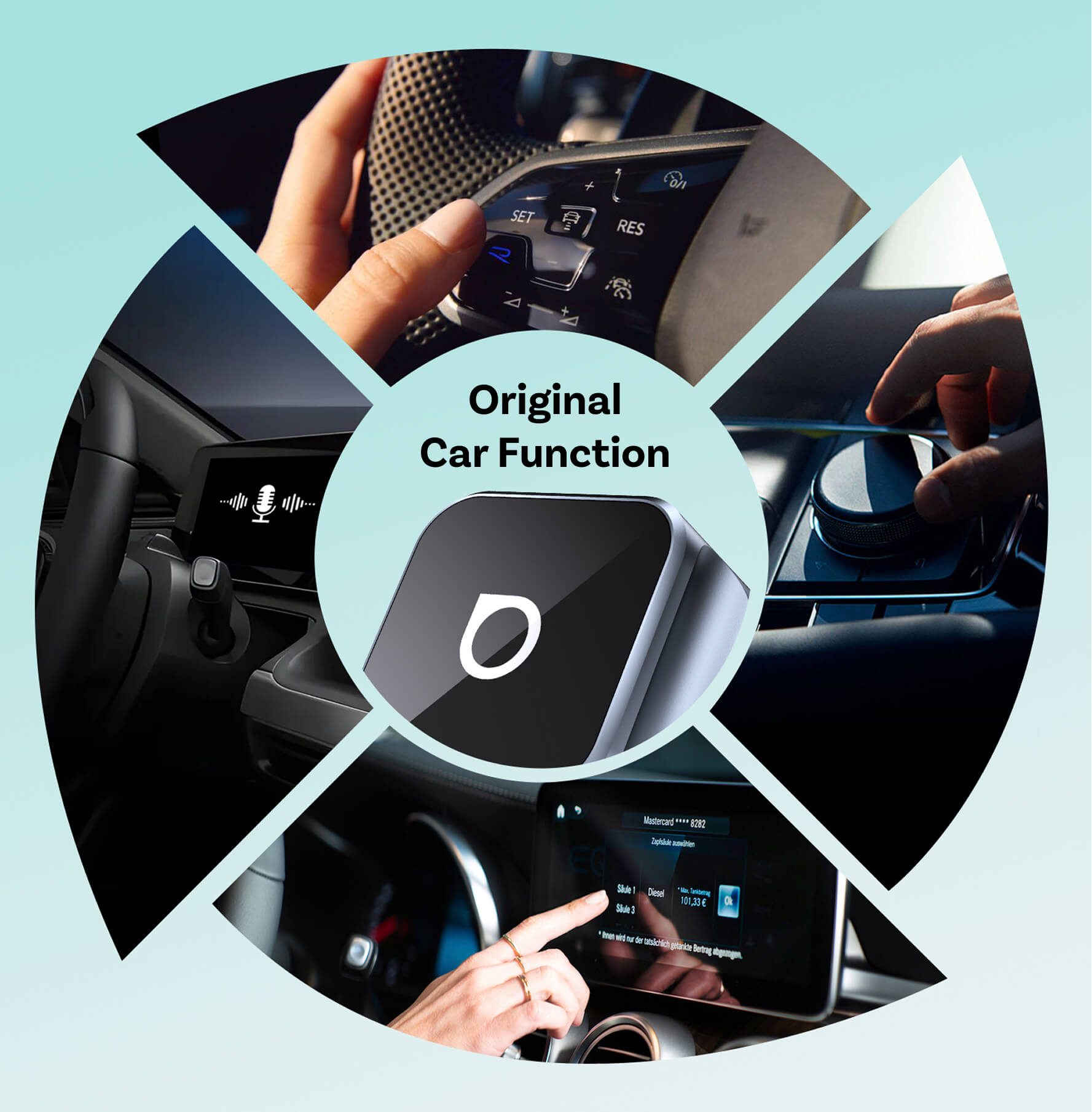 Adaptador inalámbrico Ottocast Mini Cube 3.0 para CarPlay/Android Auto